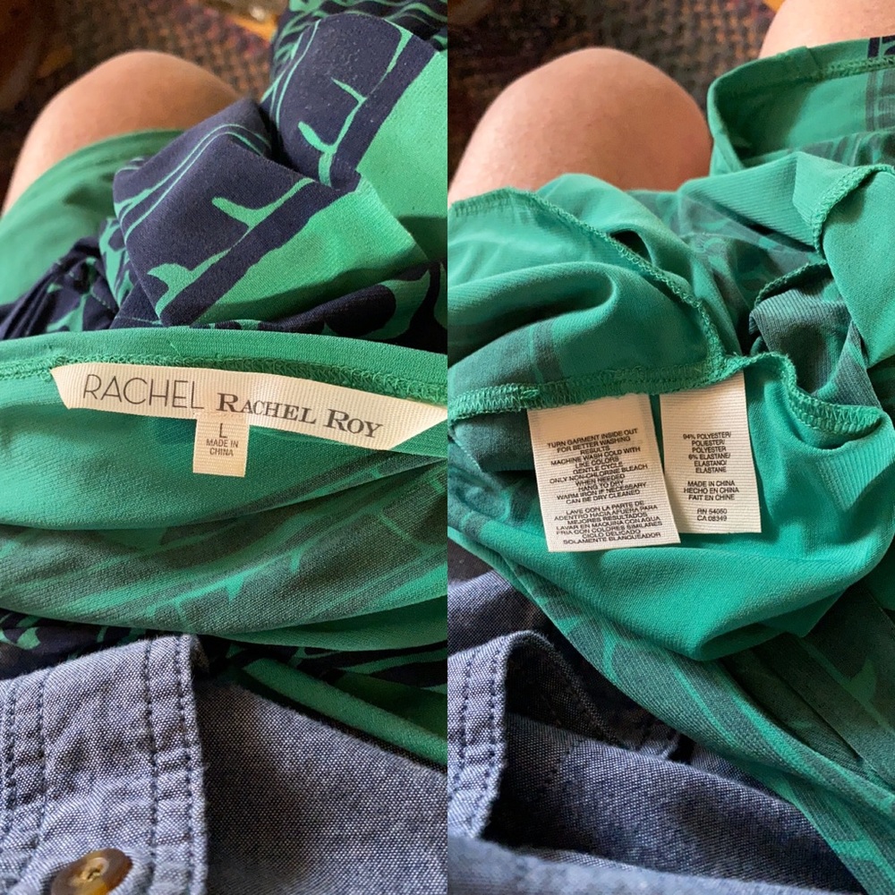 Rachel Rachel Roy; Green & Blue; Midi; Dress; L - Picture 8 of 8